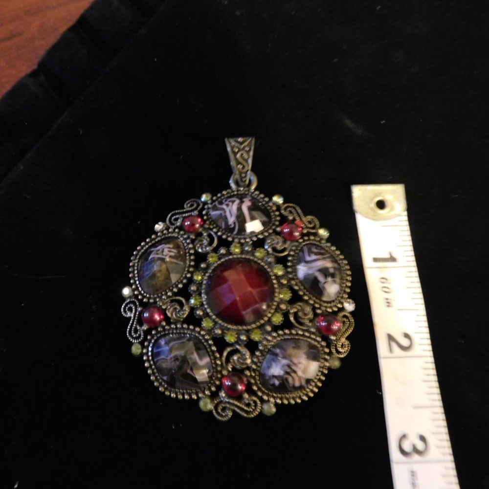 Jeweled Necklace Medallion Charm